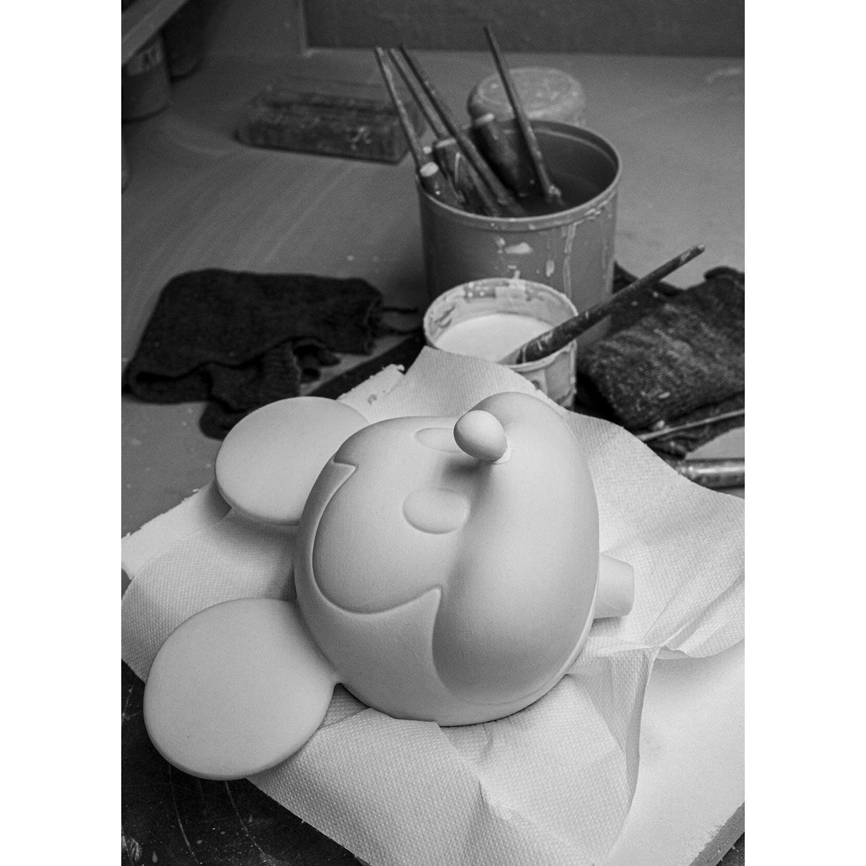 LLADRO' Scultura Mickey Mouse Platinum 31x17cm Porcellana