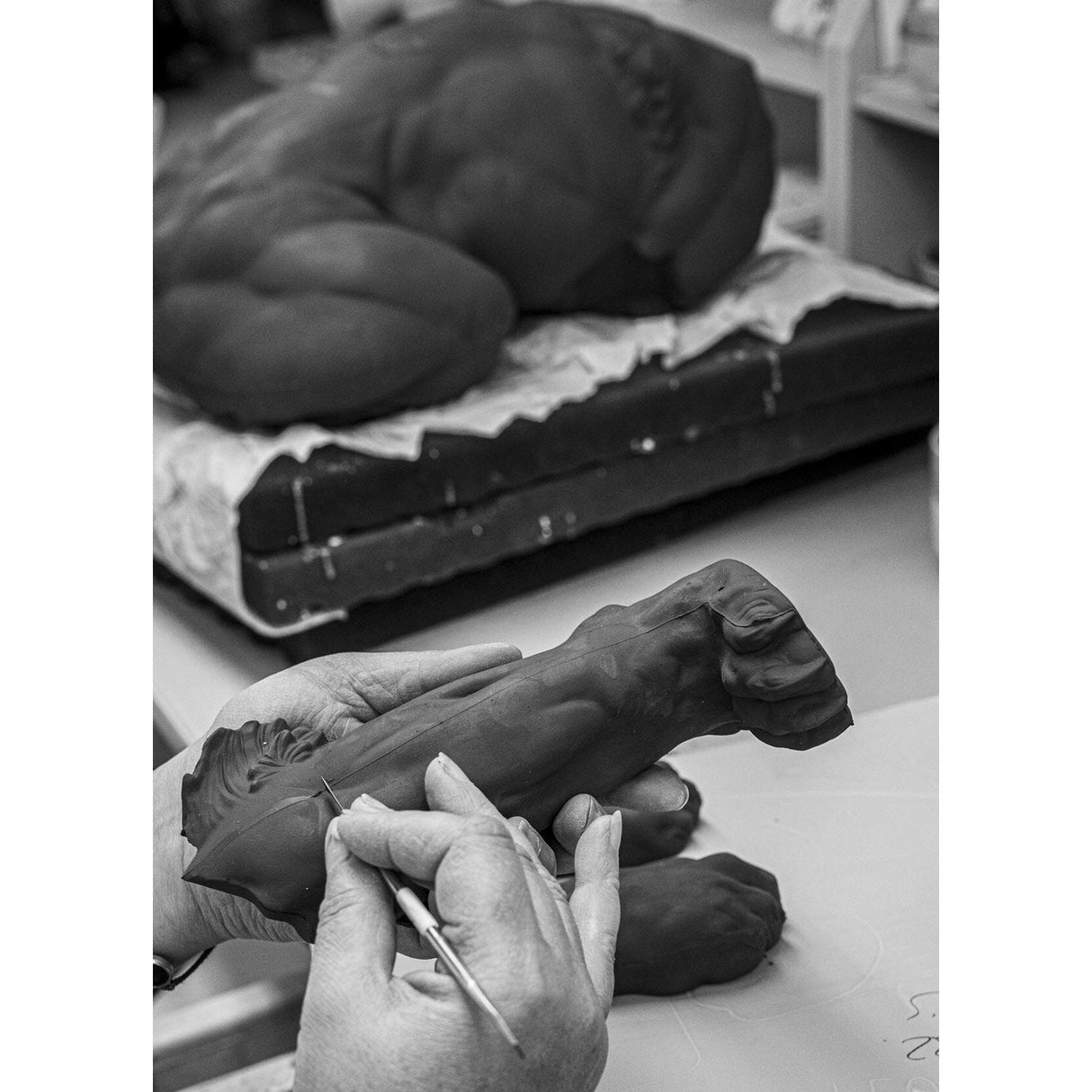 LLADRO' Scultura Leone Maestoso 43x25cm Porcellana