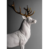 LLADRO' Scultura Cervo Bianco Rame 52x41cm Porcellana