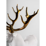 LLADRO' Scultura Cervo Bianco Rame 52x41cm Porcellana