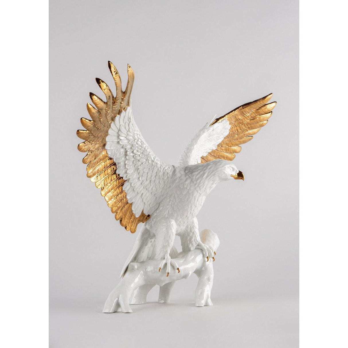LLADRO' Aquila Bianco Rame 48x57cm Porcellana