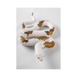 LLADRO' Scultura Serpente Bianco Rame 9x62cm Porcellana