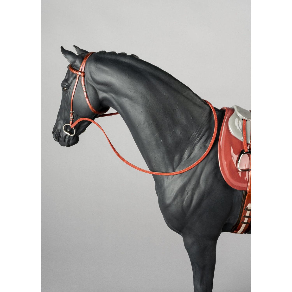 Lladró Scultura Cavallo Purosangue Inglese 44x56cm Porcellana