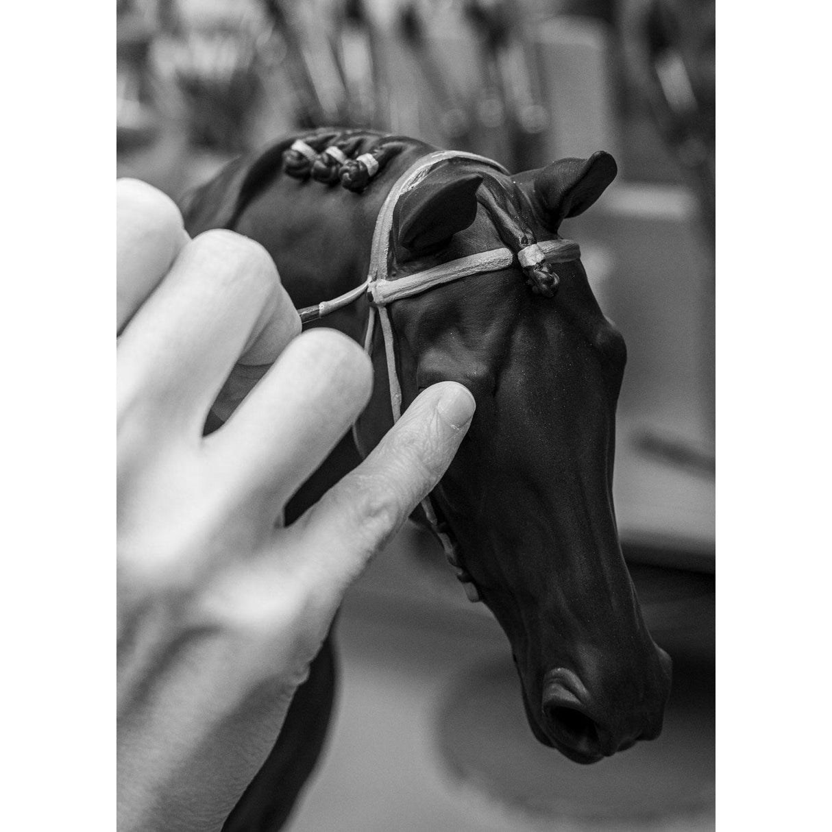 LLADRO' Scultura Cavallo Purosangue Inglese 44x56cm Porcellana