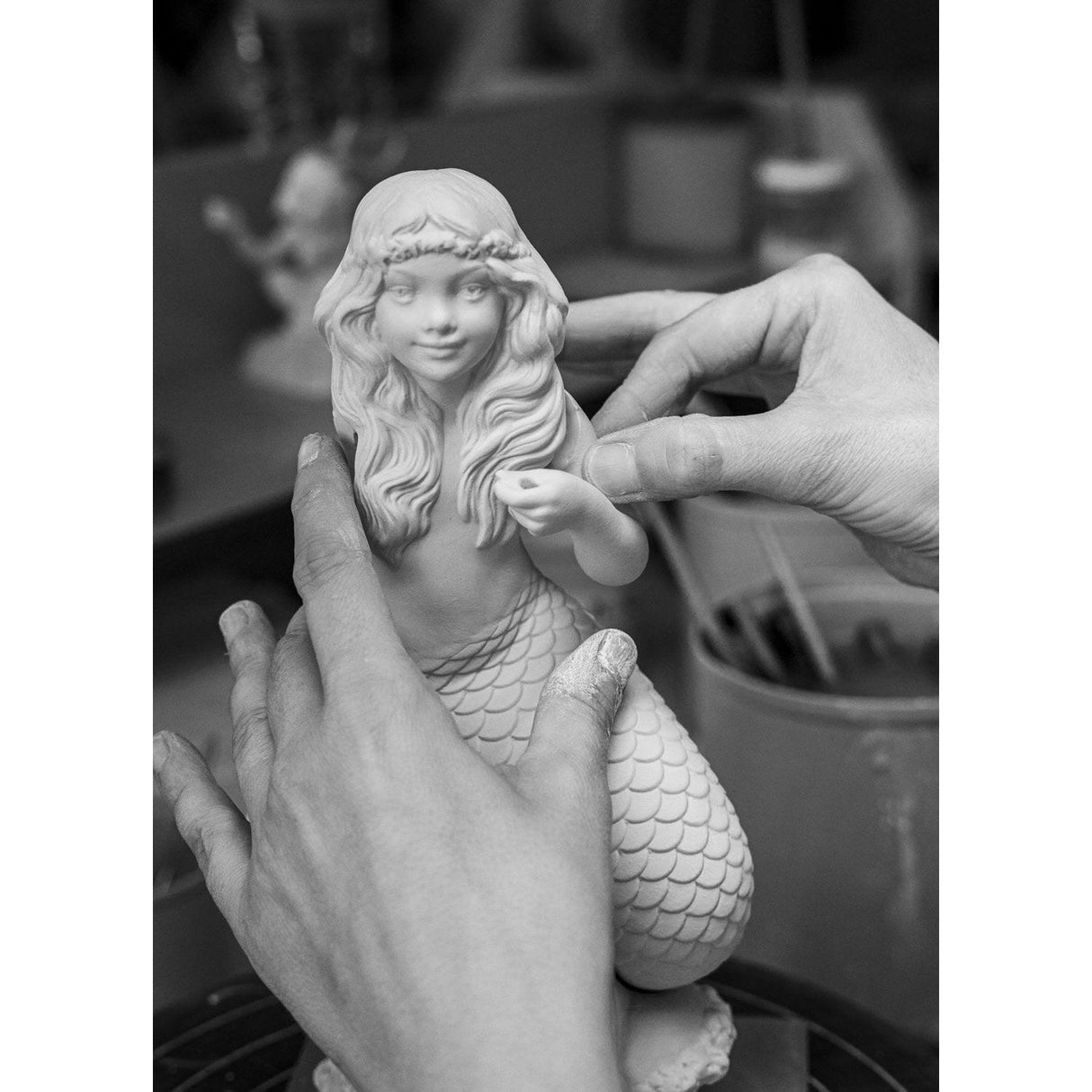 LLADRO' Figurina Sirenetta Dell'Oceano 23x13cm Porcellana