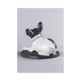 LLADRO' Bulldog Francese con Macarons 24x29cm Porcellana