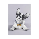 LLADRO' Bulldog Francese con Macarons 24x29cm Porcellana