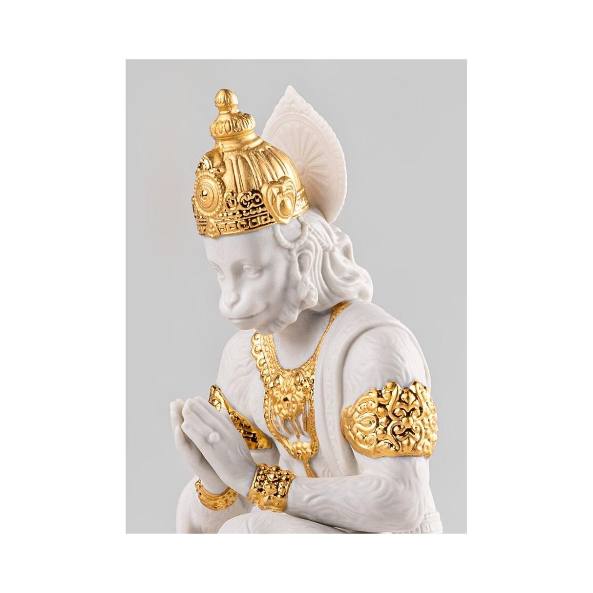 LLADRO' Scultura Hanuman Lustro Oro 19x10cm Porcellana