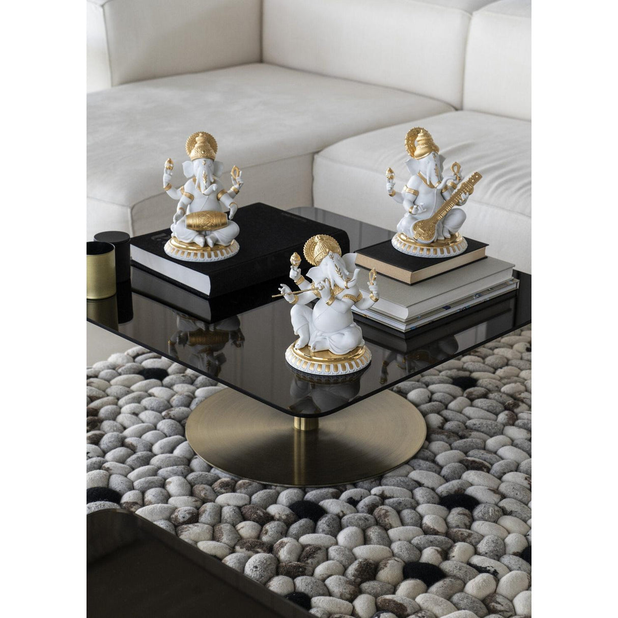 LLADRO' Figurina Ganesha con Veena Lustro Oro 23x19cm Porcellana