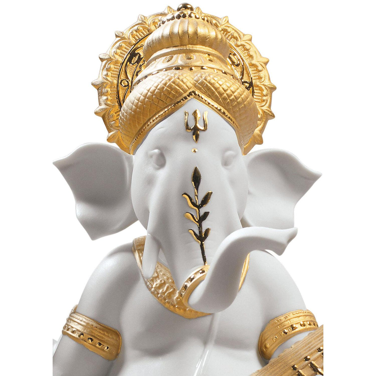 LLADRO' Figurina Ganesha con Veena Lustro Oro 23x19cm Porcellana