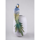 LLADRO' Vaso con Pappagalli 56x29cm Porcellana