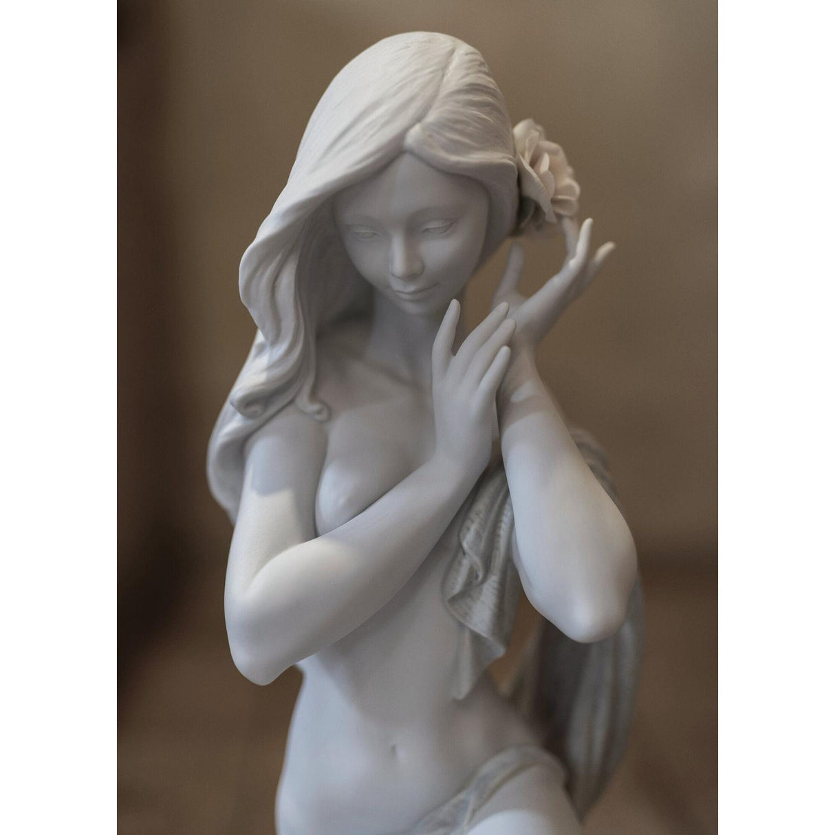 LLADRO' Figurina Donna Candida Luce Della Luna Bianco Edizione Limitata 48x25cm Porcellana