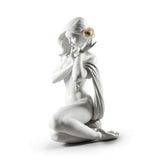 LLADRO' Figurina Donna Candida Luce Della Luna Bianco Edizione Limitata 48x25cm Porcellana