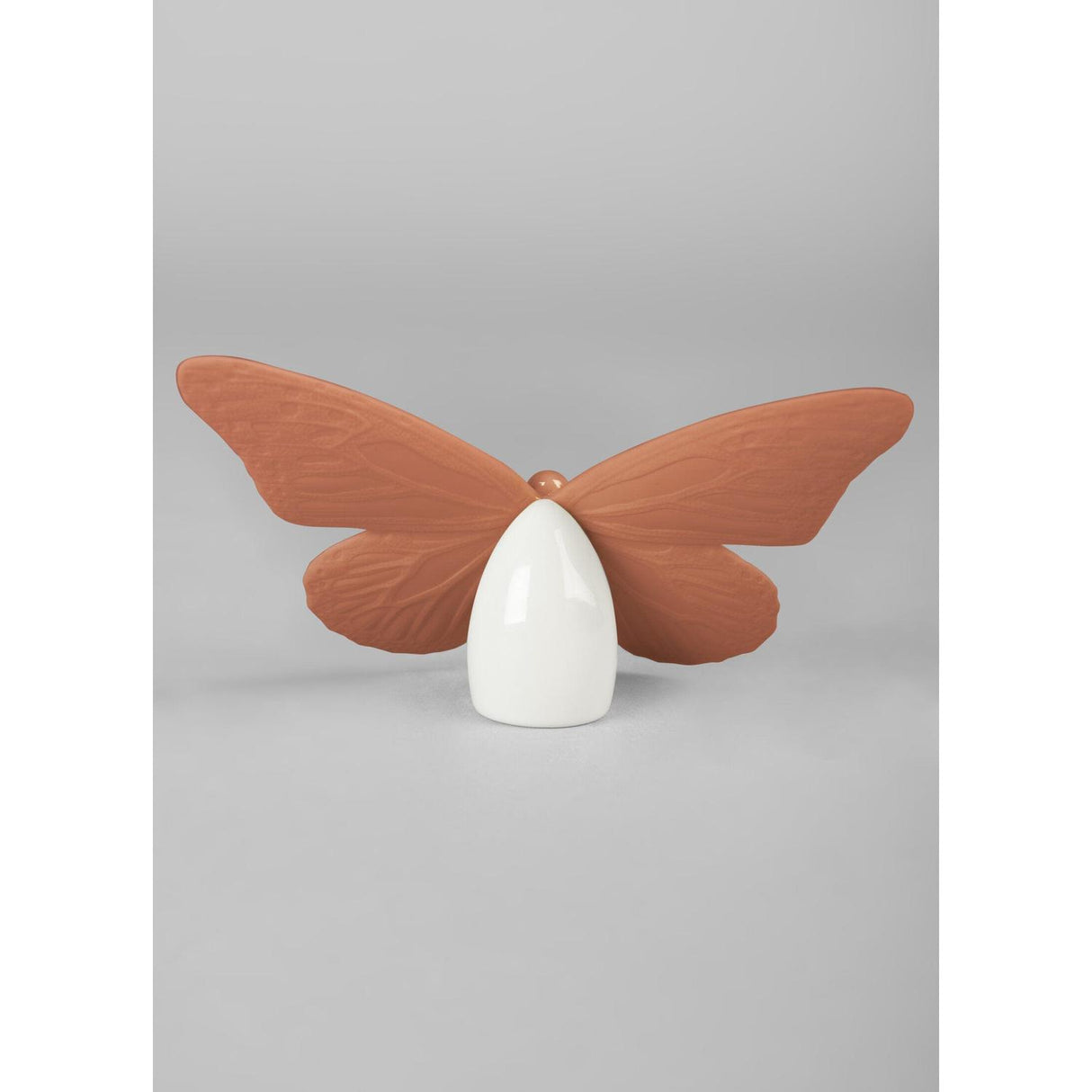 LLADRO' Figurina Farfalla Dorato Lucido e Corallo 9x14cm Porcellana