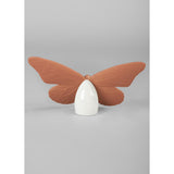 LLADRO' Figurina Farfalla Dorato Lucido e Corallo 9x14cm Porcellana
