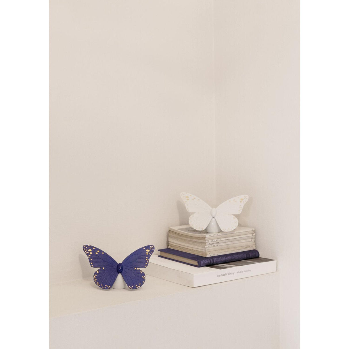 LLADRO' Figurina Farfalla Azzurro e Oro 9x14cm Porcellana