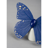 LLADRO' Figurina Farfalla Azzurro e Oro 9x14cm Porcellana