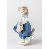 LLADRO' Figurina Ragazza con Borsa 18x10cm Porcellana