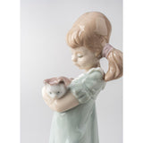 LLADRO' Figurina Ragazza con Gattini 21x7cm Porcellana