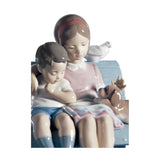 LLADRO' Figurina Bimbi Sulla Panchina 16x15cm Porcellana