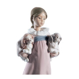 LLADRO' Figurina Bimba con Cuccioli 20x9cm Porcellana