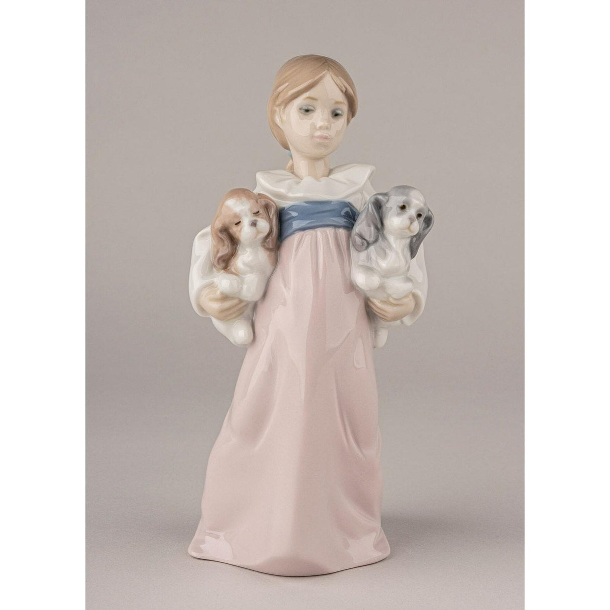 LLADRO' Figurina Bimba con Cuccioli 20x9cm Porcellana