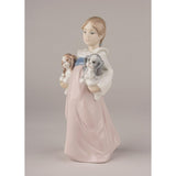 LLADRO' Figurina Bimba con Cuccioli 20x9cm Porcellana