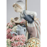 LLADRO' Scultura Donna Fioraia 30x27cm Porcellana