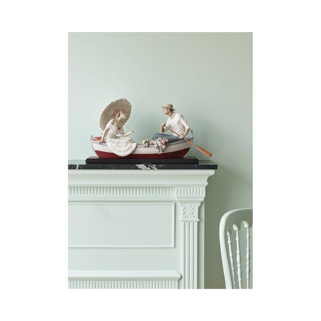 LLADRO' Scultura Romanticismo Sul Lago Serie Limitata 31x58cm Porcellana