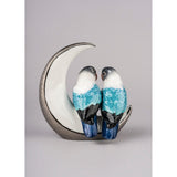 LLADRO' Figurina Uccelli Prendimi la Luna Lustro Argento 16x15cm Porcellana