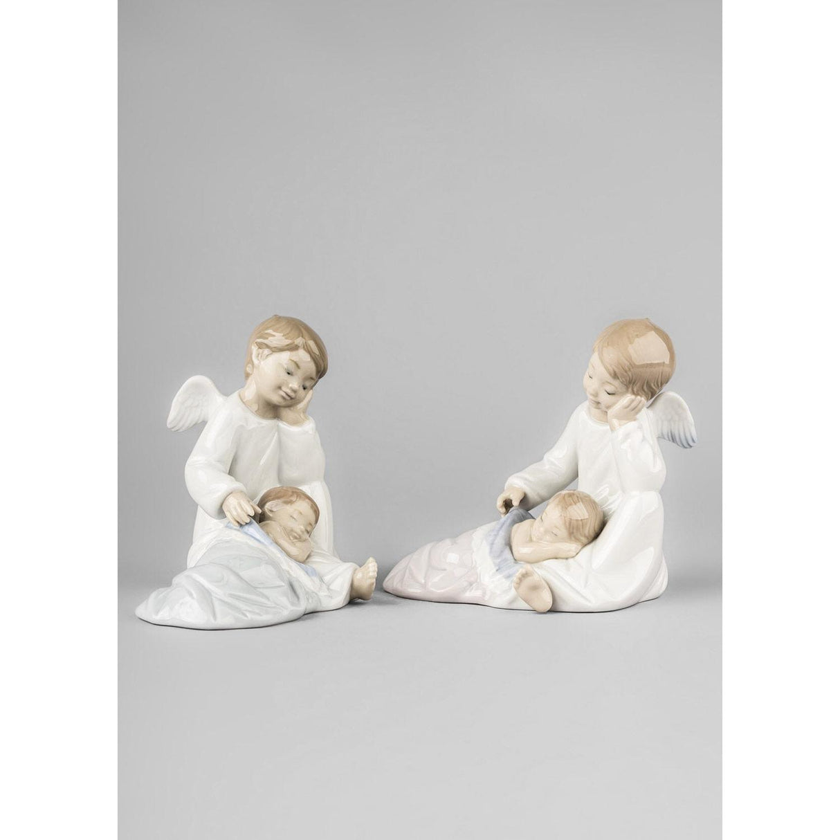 LLADRO' Figurina Il Mio Angelo Custode Blu 14x14cm Porcellana