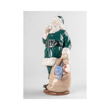 LLADRO' Figura E' Arrivato Babbo Natale Verde 33x17cm Porcellana
