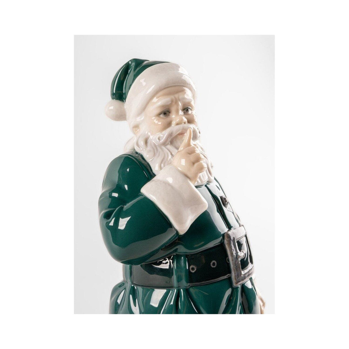 LLADRO' Figura E' Arrivato Babbo Natale Verde 33x17cm Porcellana