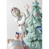LLADRO' Figurina L'Albero di Natale 32x28cm Porcellana