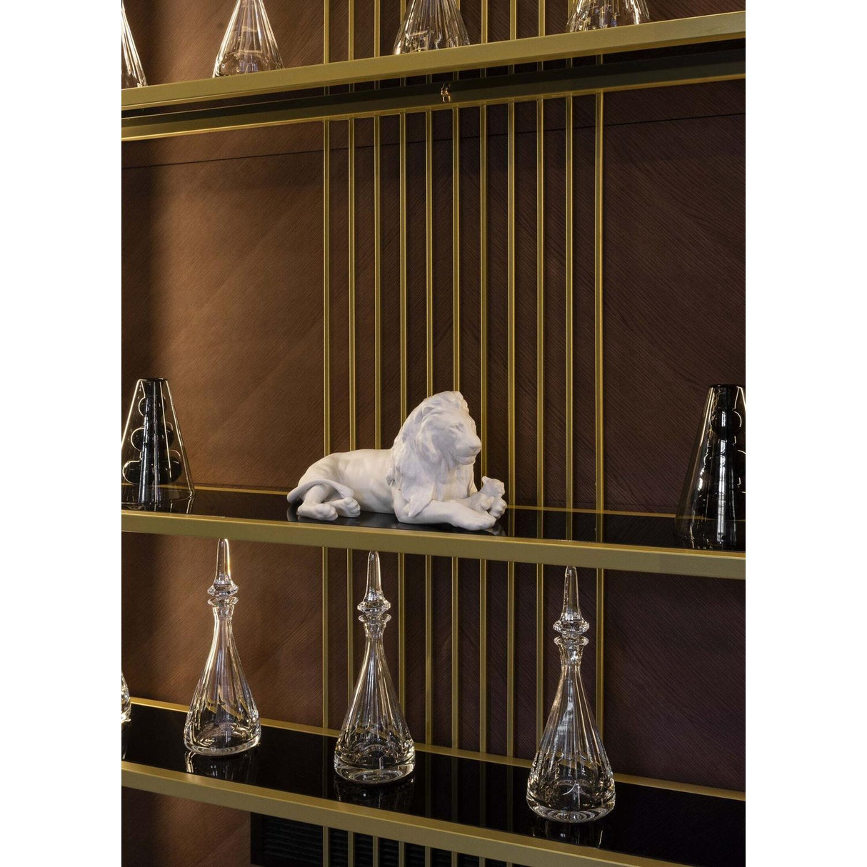 LLADRO' Figurina Leone con Cucciolo 21x44cm Porcellana