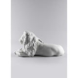 LLADRO' Figurina Leone con Cucciolo 21x44cm Porcellana