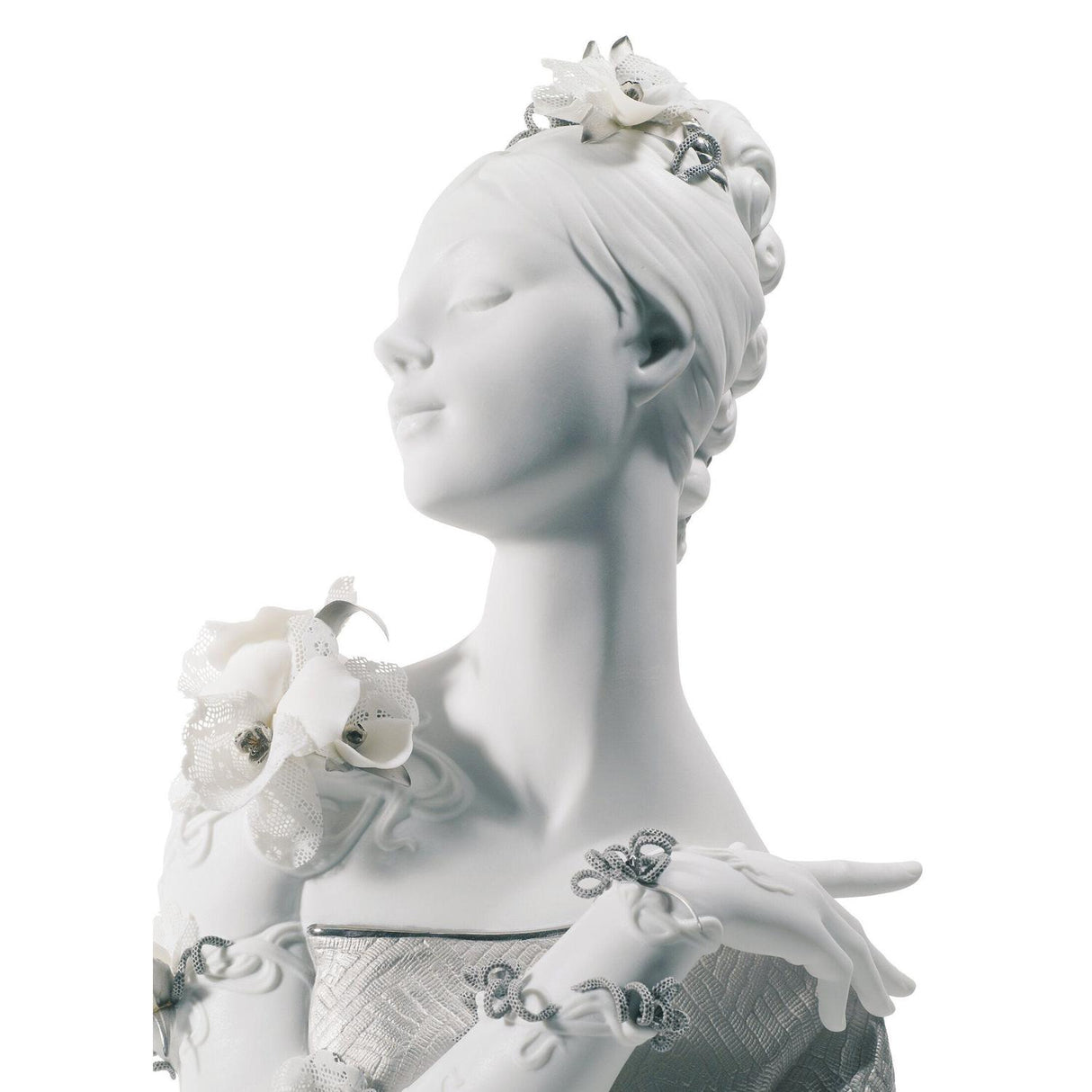LLADRO' Figurina Busto My Fair Lady Lustro Argento 36x23cm Porcellana