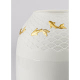 LLADRO' Vaso Koi Dorato Lucido 25x18cm Porcellana