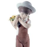 LLADRO' Figurina Bimbo con Fiori Ed 60° Anniversario 23x8cm Porcellana