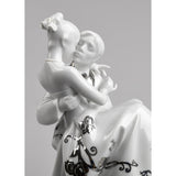 LLADRO' Coppia Il Giorno Più Felice Figurina Lustro Argento 27x17cm Porcellana