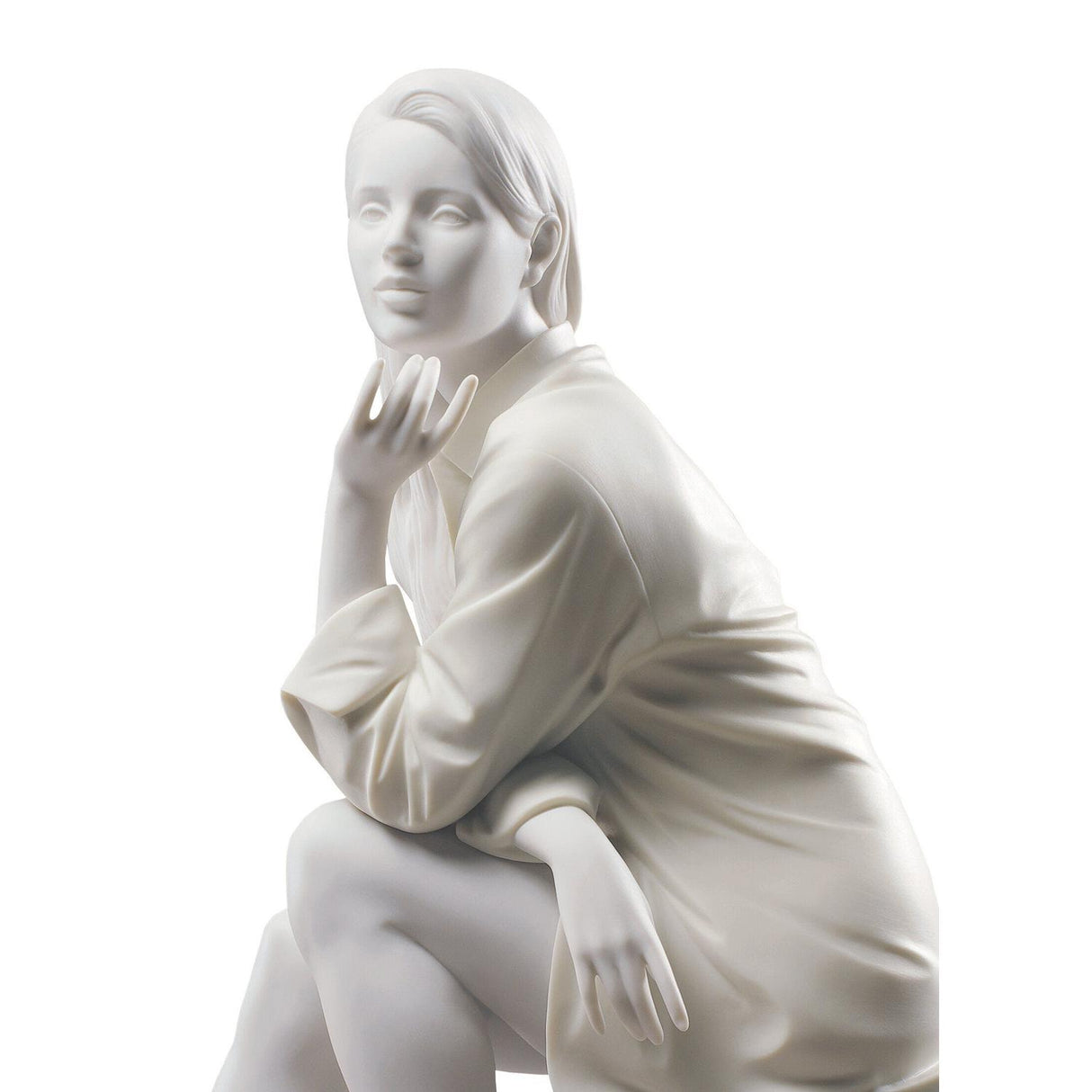 LLADRO' Figurina Donna Un Momento di Tranquillità 37x17cm Porcellana