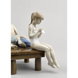 LLADRO' Figurina Bimbi Barchette di Carta 23x36cm Porcellana