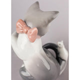 LLADRO' Figurina Il Gatto e Il Topo 8x7cm Porcellana