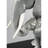 LLADRO' Scultura Elefanti Indicando la Via 29x36cm Porcellana