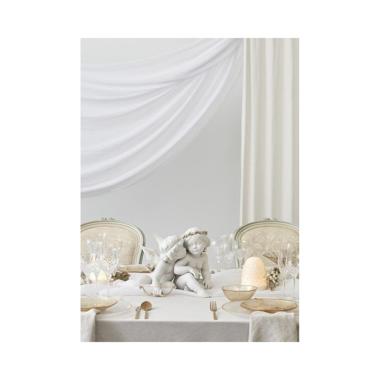 LLADRO' Figurina Angeli Amore e Psiche 28x43cm Porcellana