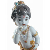 LLADRO' Figurina Krishna Butterthief 21x10cm Porcellana