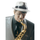 LLADRO' Figurina Sassofonista Jazz 29x23cm Porcellana