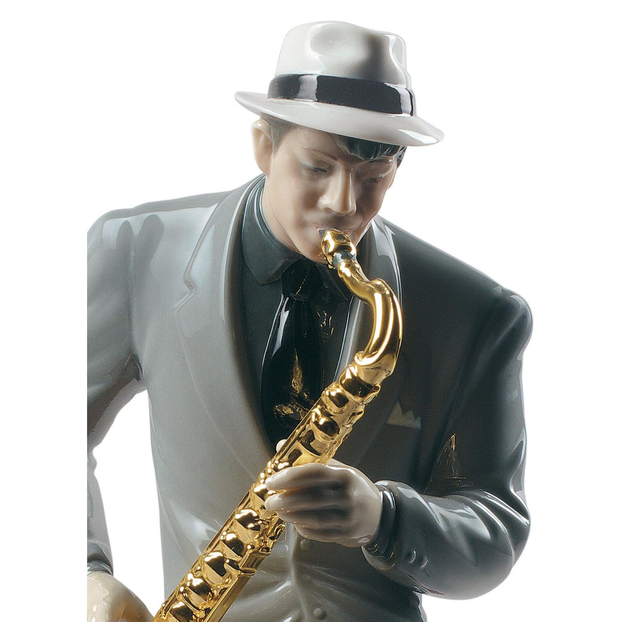 LLADRO' Figurina Sassofonista Jazz 29x23cm Porcellana