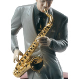 LLADRO' Figurina Sassofonista Jazz 29x23cm Porcellana