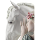 LLADRO' Figurina Donna Compagno Fedele Edizione Limitata 37x49cm Porcellana